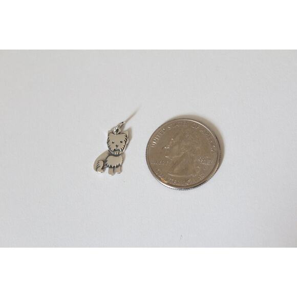 Sterling Silver Yorkie Dog Charm, Silver Yorkie Dog Charm, Yorkie Dog Charm - Picture 4 of 4